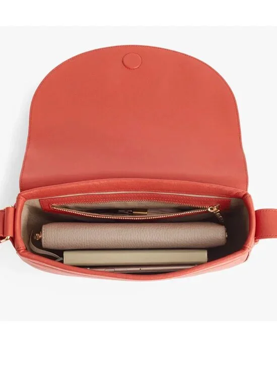 EUC Cuyana Half-Moon Shoulder Bag in Blood Orange - Picture 9 of 11